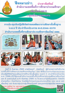 การประชุมเชิงปฏิบัติการ การจัดทำแผนพัฒนาการศึกษาขั้นพื้นฐาน ระยะ 5 ปี (2566-2570) สพป.เชียงใหม่ เขต 6