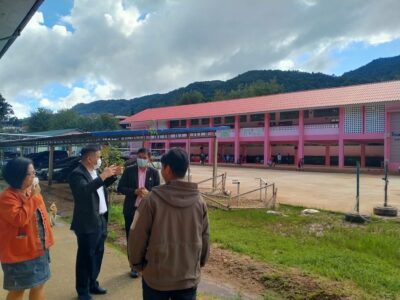 การออกพื้นที่ตรวจเยี่ยมโรงเรียนประสบภัยธรรมชาติ