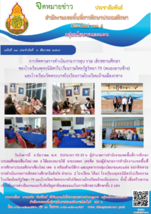 การติดตามการดำเนินงานการยุบ รวม เลิกสถานศึกษาของโรงเรียนพุทธนิมิตรไปเรียนรวมโรงเรียนไทยรัฐวิทยา 79(บ้านหนองอาบช้าง) และโรงเรียนวัดพระบาทไปเรียนรวมโรงเรียนบ้านเมืองกลาง
